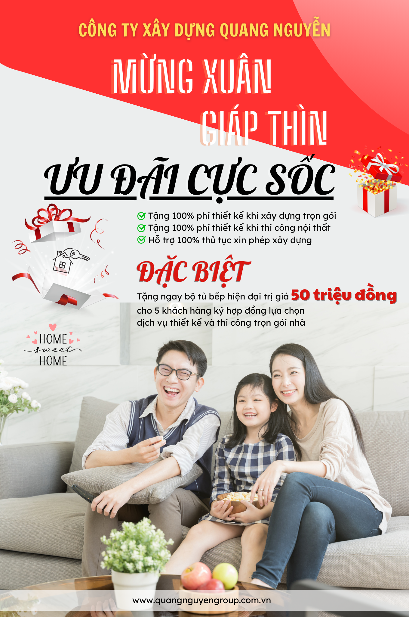 ƯU ĐÃI ĐẶC BIỆT MỪNG XUÂN GIÁP THÌN – TẶNG NGAY TỦ BẾP TRỊ GIÁ 50 TRIỆU