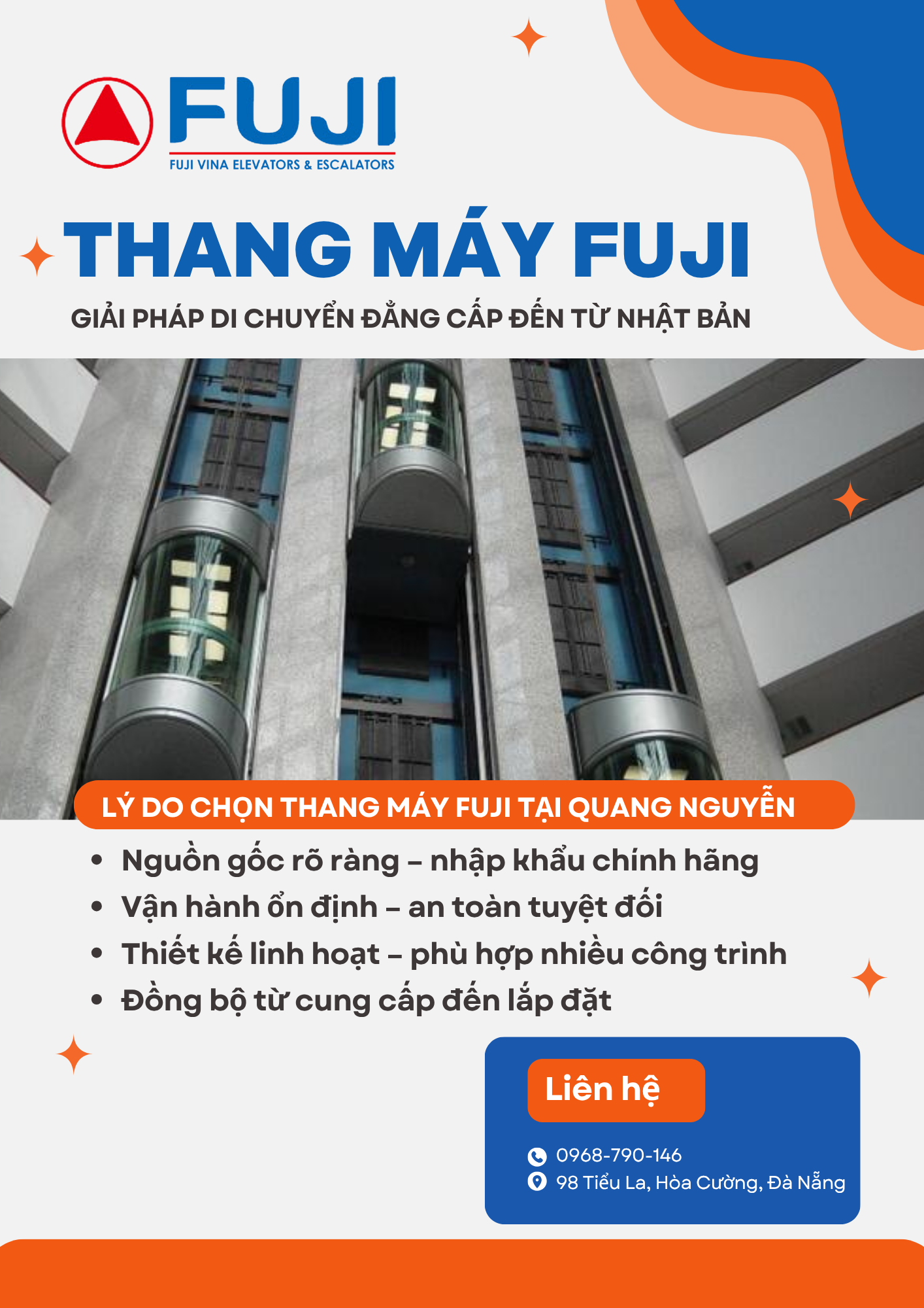 THANG MÁY FUJI – GIẢI PHÁP DI CHUYỂN ĐẲNG CẤP ĐẾN TỪ NHẬT BẢN