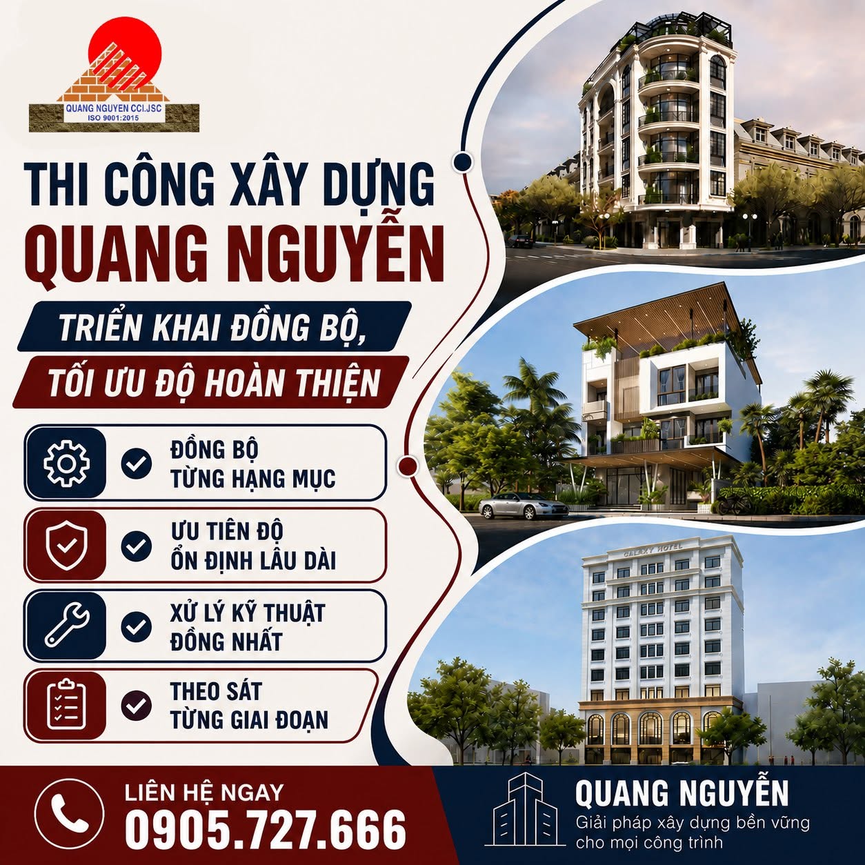 TRIỂN KHAI ĐỒNG BỘ, TỐI ƯU ĐỘ HOÀN THIỆN – THI CÔNG XÂY DỰNG QUANG NGUYỄN