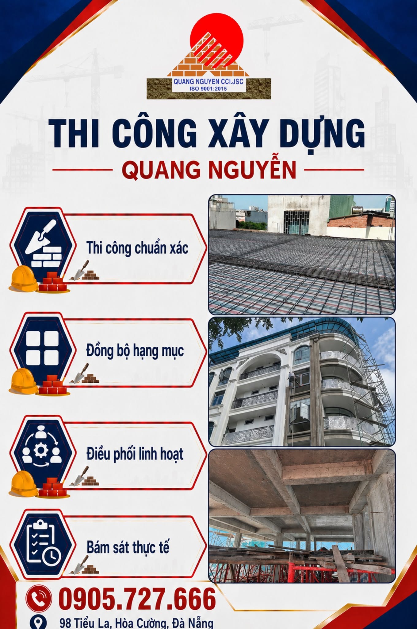 ĐƠN VỊ THI CÔNG ĐIỀU PHỐI KHOA HỌC – THI CÔNG XÂY DỰNG QUANG NGUYỄN